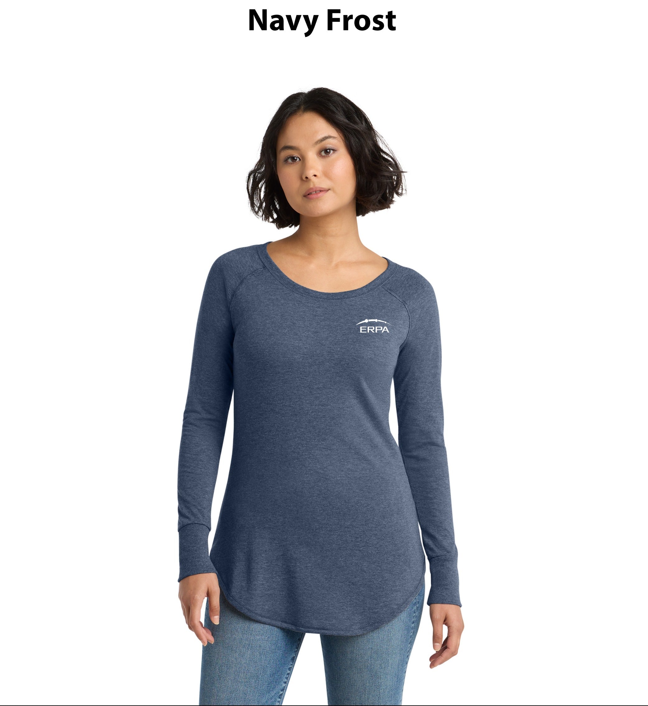 District Women's Perfect Tri Long Sleeve Tunic Tee.