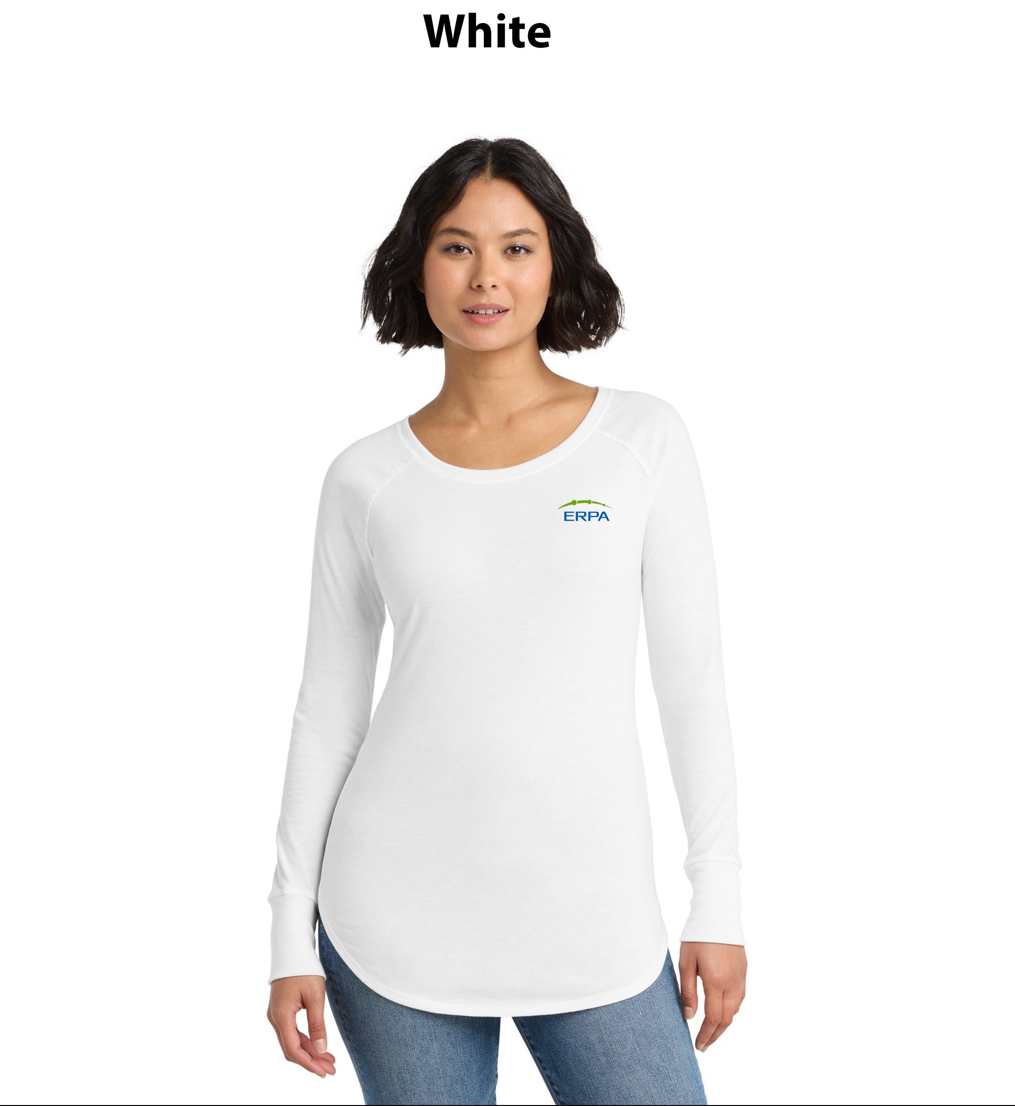 District Women's Perfect Tri Long Sleeve Tunic Tee.