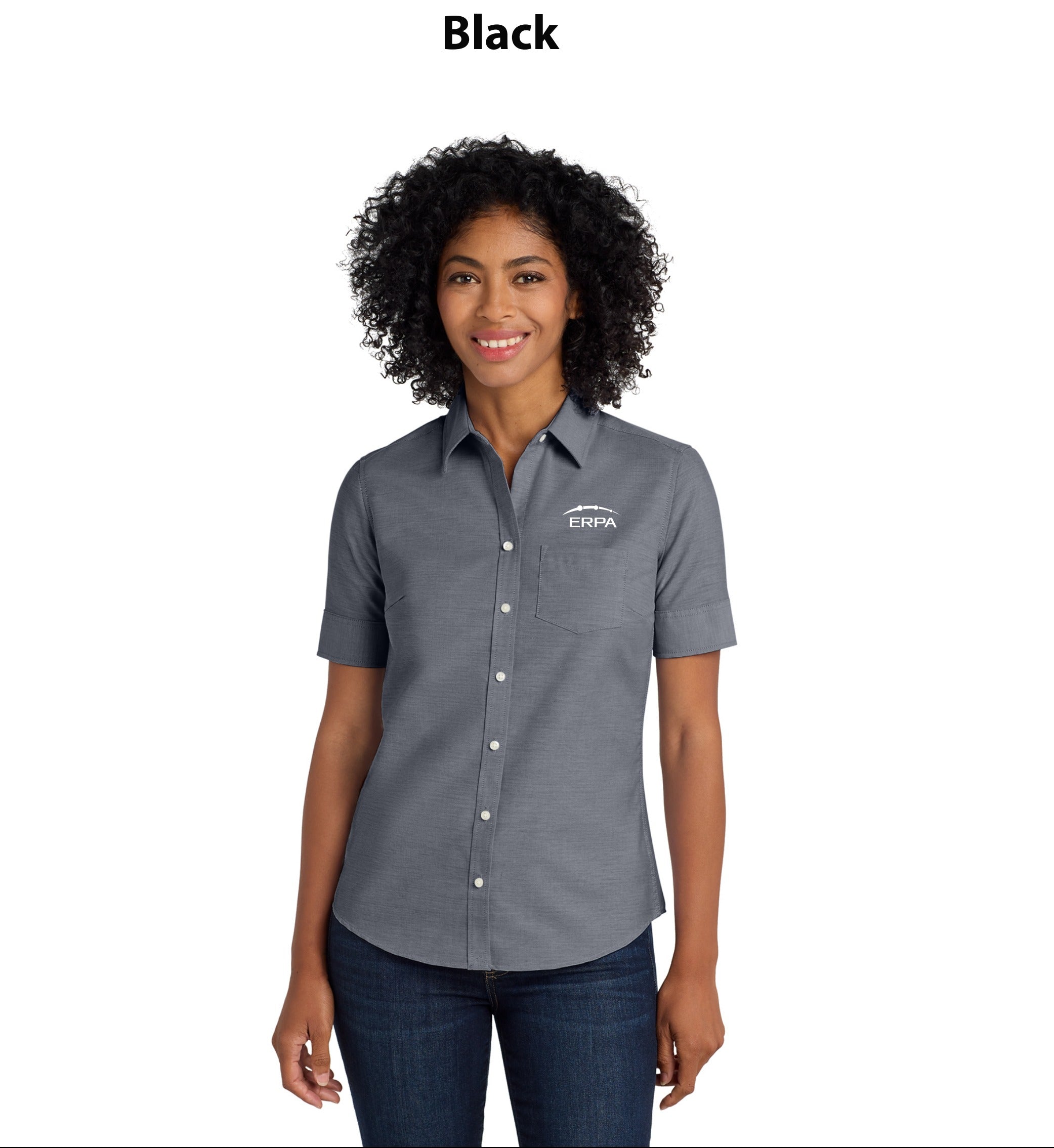 Port Authority Women's Short Sleeve SuperPro Oxford Shirt.