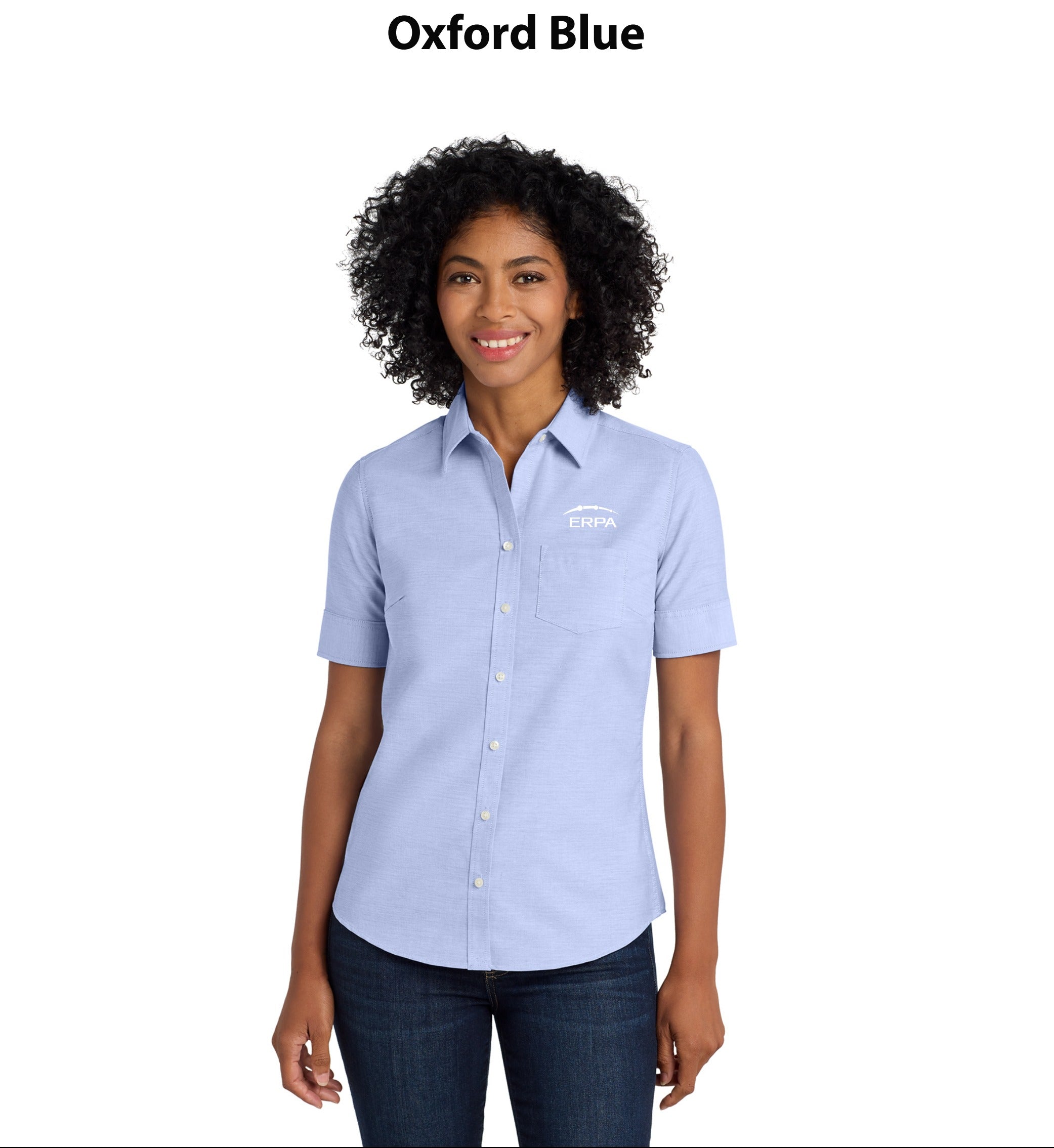Port Authority Women's Short Sleeve SuperPro Oxford Shirt.