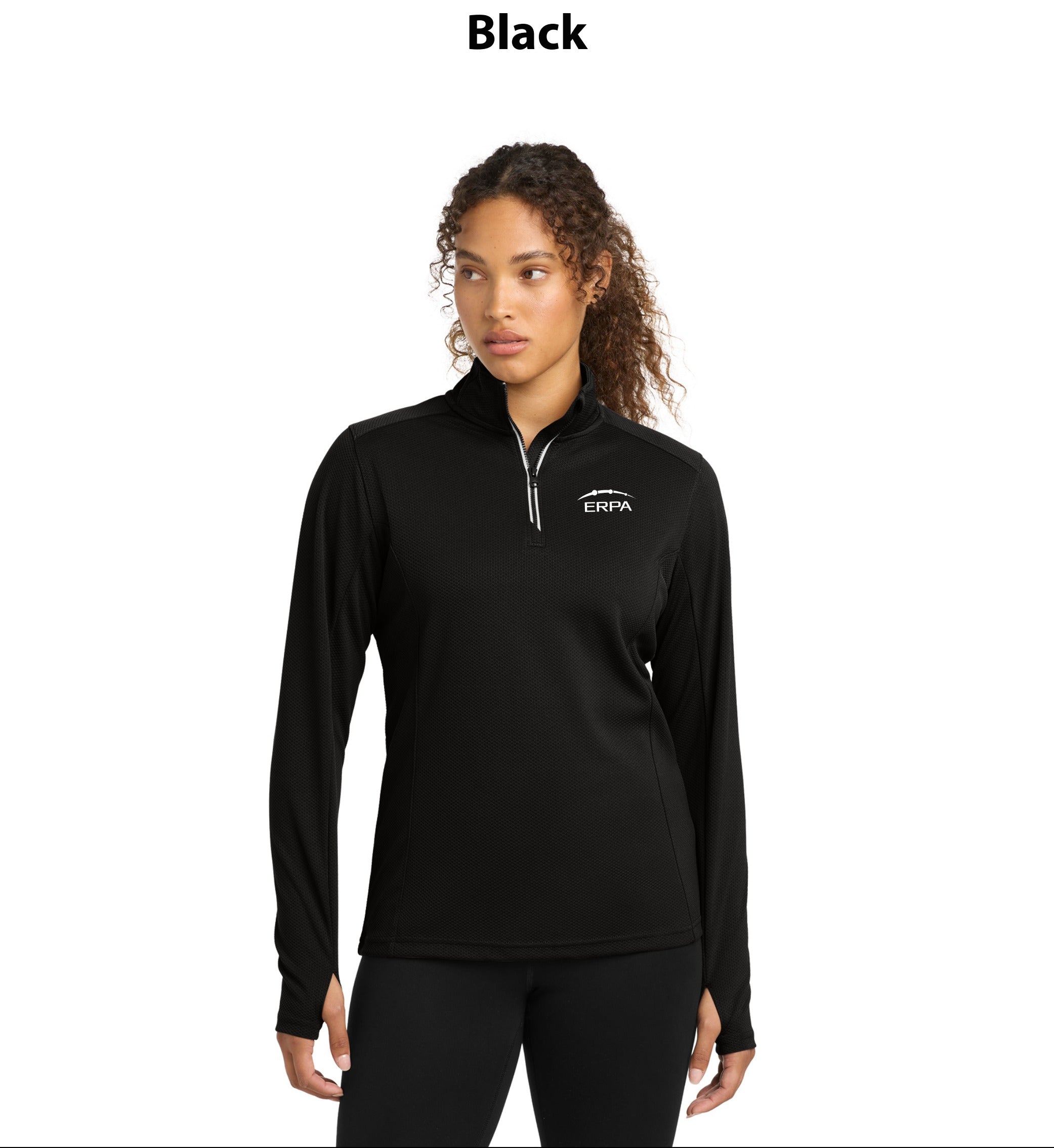 Sport-Tek Women's Sport-Wick Textured 1/4-Zip Pullover.