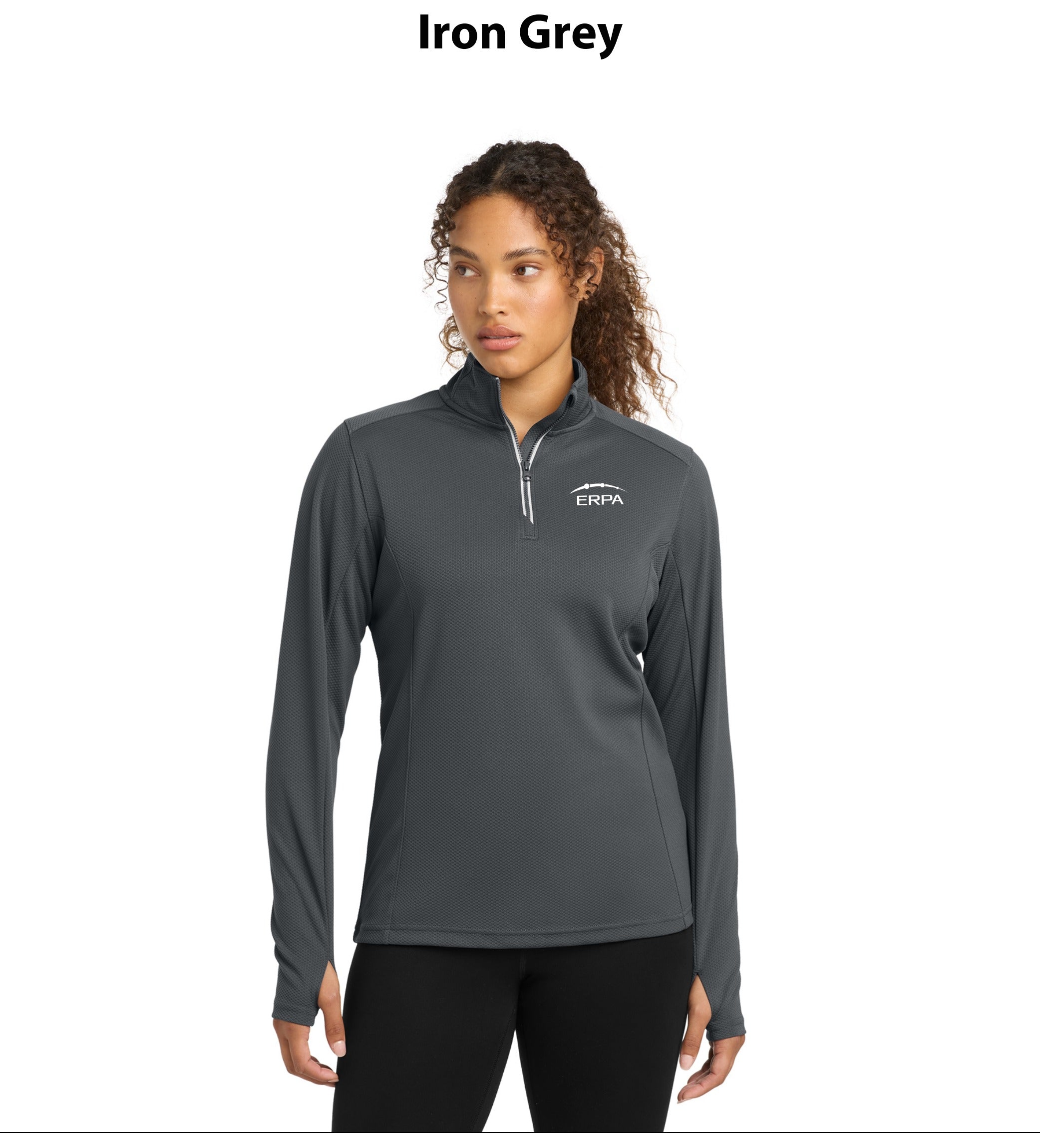 Sport-Tek Women's Sport-Wick Textured 1/4-Zip Pullover.