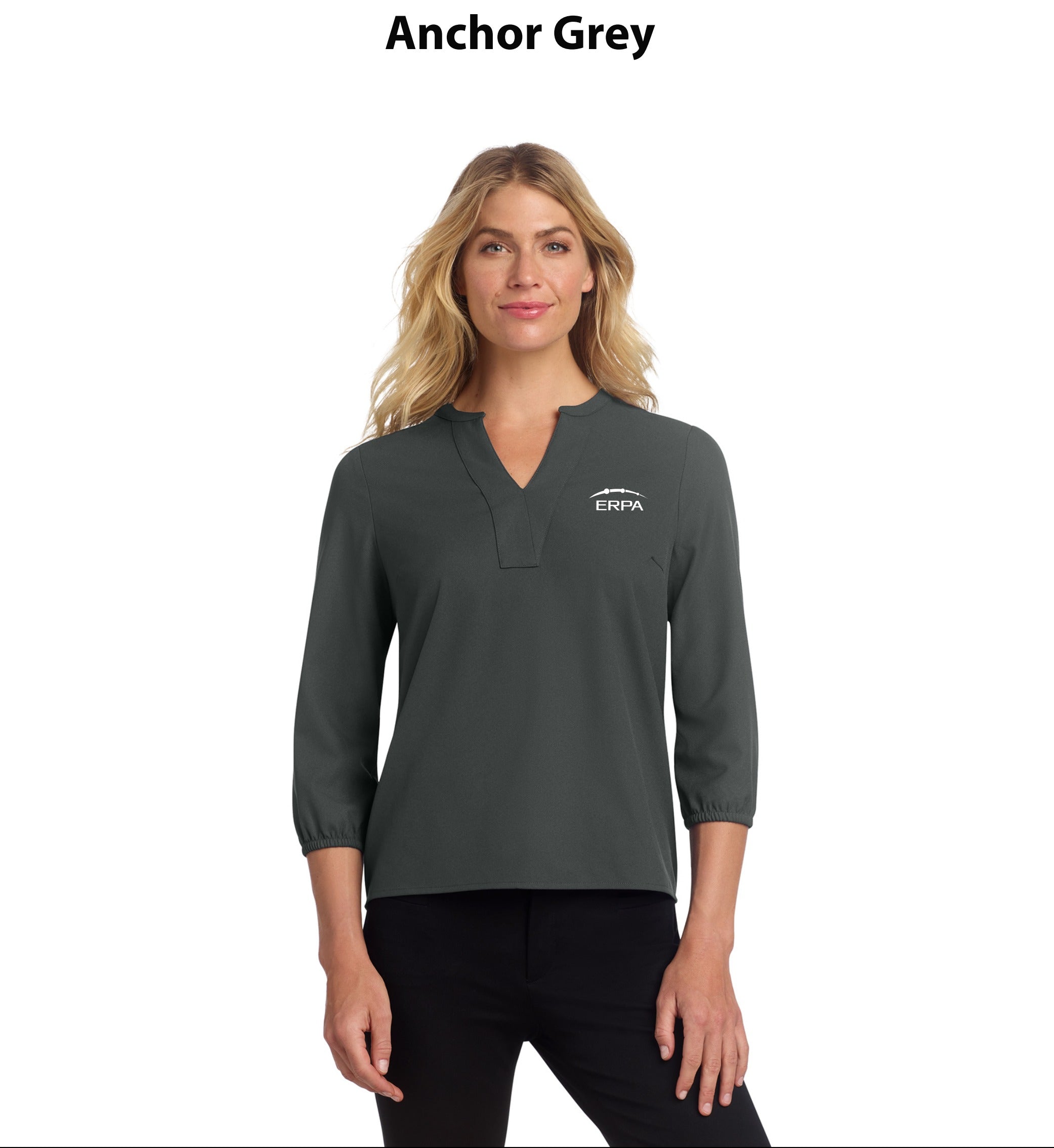 Mercer+Mettle Women's Stretch Crepe 3/4-Sleeve Blouse