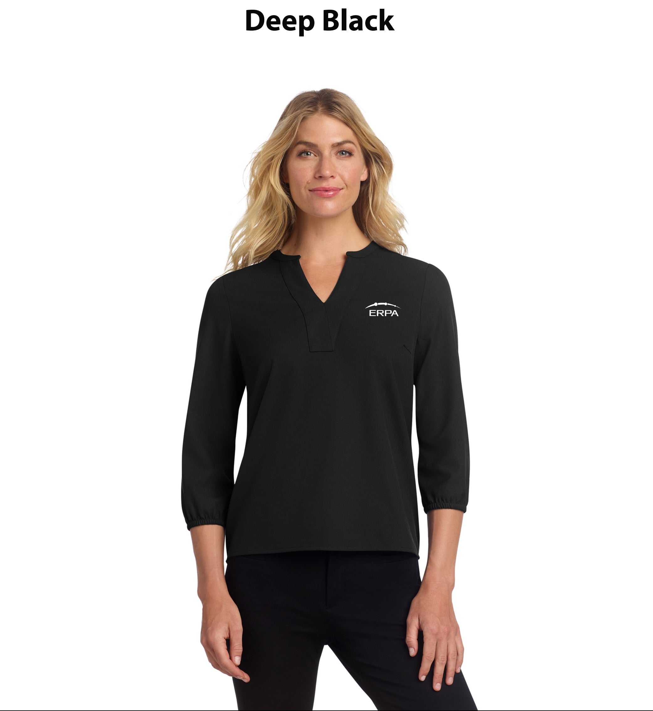Mercer+Mettle Women's Stretch Crepe 3/4-Sleeve Blouse