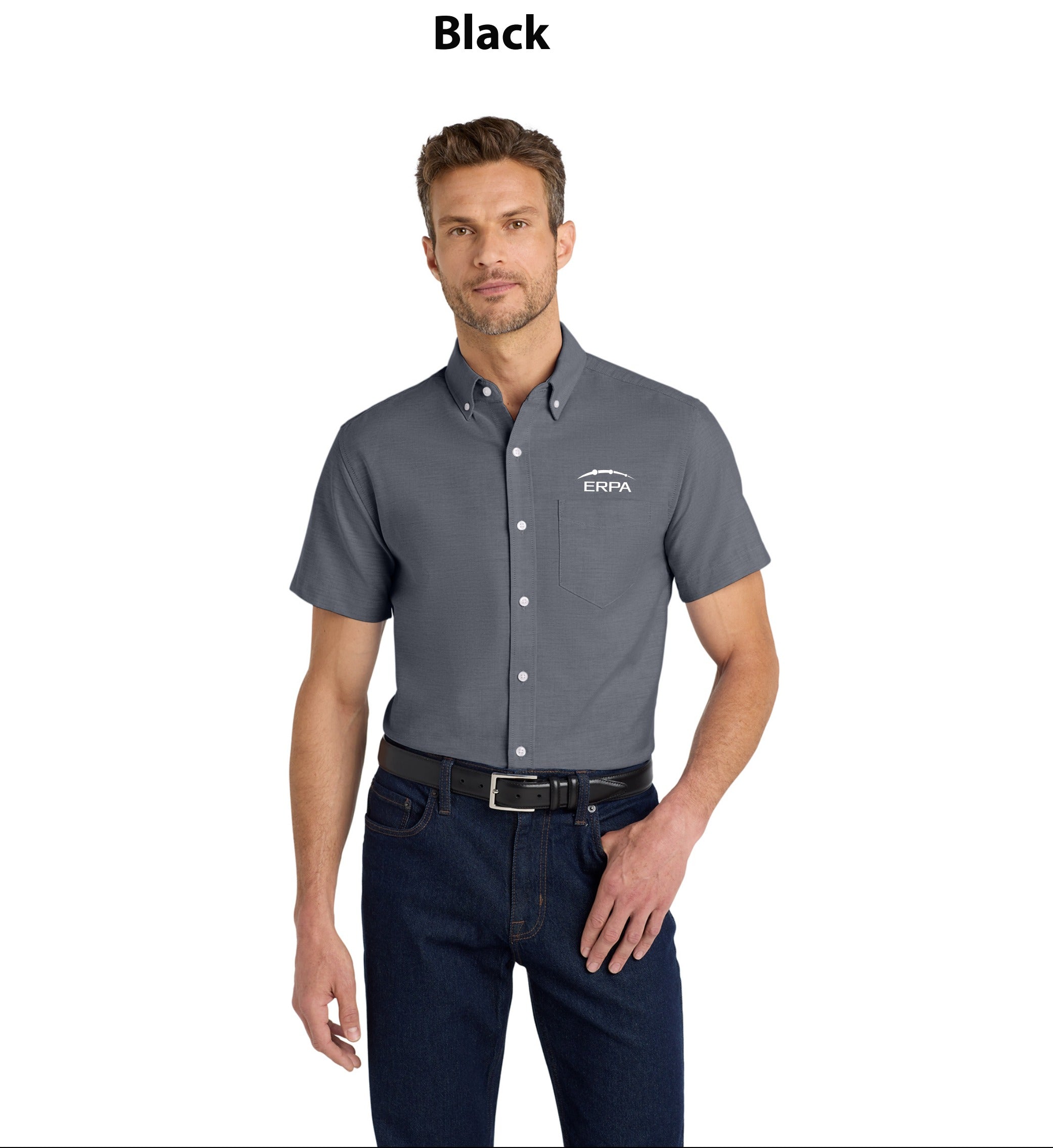 Port Authority Short Sleeve SuperPro Oxford Shirt.