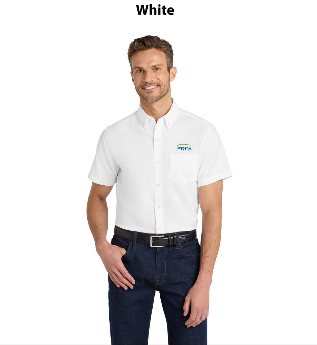Port Authority Short Sleeve SuperPro Oxford Shirt.